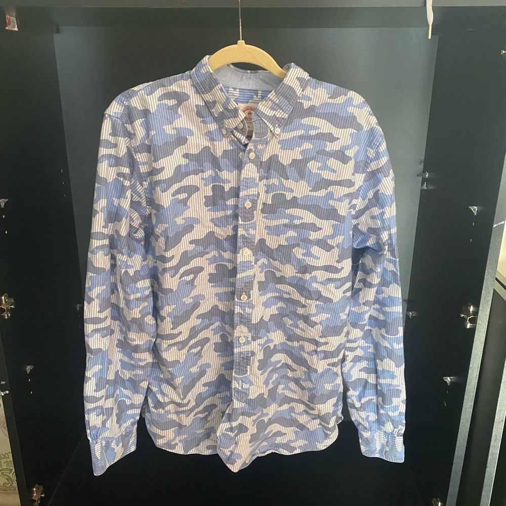 Brooks Brothers Red Fleece blue camo button down